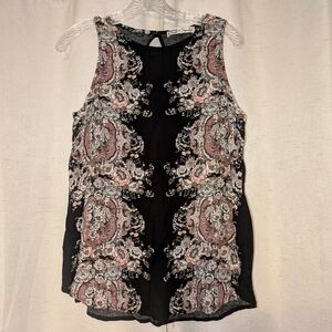 Gypsies & Moondust Black and Pink Paisley Tank Top